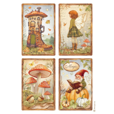 Whispering Woods 4 Cards, A4 Rice Paper - Stamperia