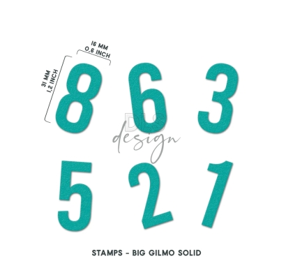 Numbers Gilmo Big Solid, Clearstamp - DLS Design