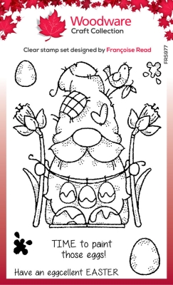 Egg Painting Gnome, Clearstamp - Woodware