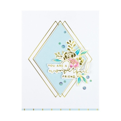 Diamond Floral Frame, Hot Foil Plate - Spellbinders