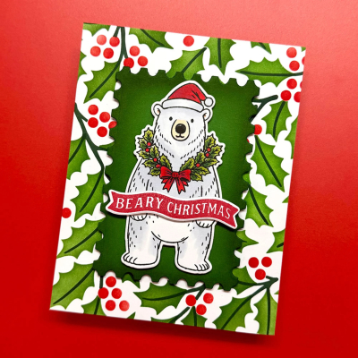 Preview: Festive Holly Layering, Schablonen - Ranger (Simon Hurley)