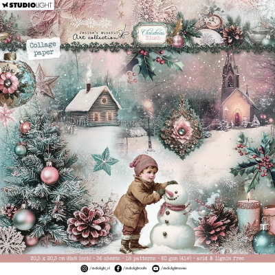 Christmas Blush Backgrounds, Collage Paperpad - Studiolight