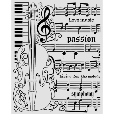 Symphony, Violin, Schablone - Stamperia