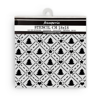 Candy Christmas - Tree Pattern, Schablone - Stamperia