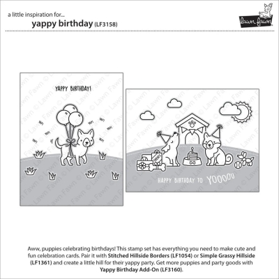 Yappy Birthday, Clearstamp - Lawn Fawn