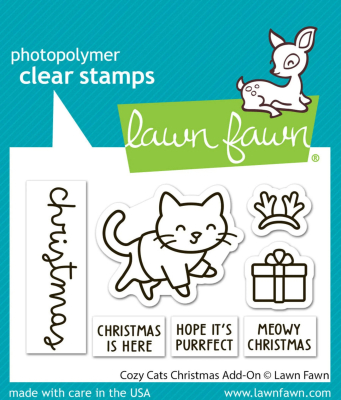 Cozy Cats Christmas Add-On, Clearstamp - Lawn Fawn