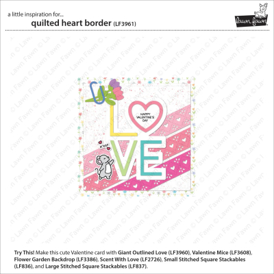 Preview: Quilted Heart Border, Stanze - Lawn Fawn