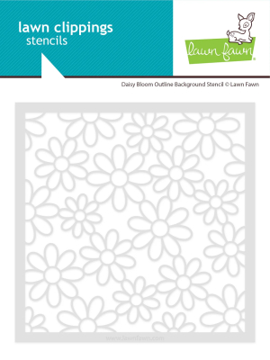 Daisy Bloom Outline Background, Schablone - Lawn Fawn
