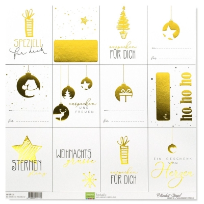 Weihnachtsgeschenk Tags, Designpapier - Mundart Stempel