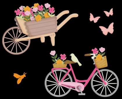 Flower Cart & Bicycle, Stanze - Crafter's Companion