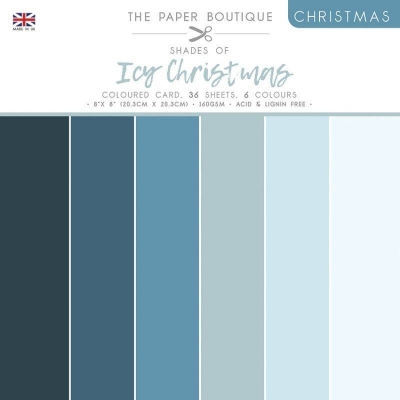 Icy Christmas Coloured Card Pad 8x8 - The Paper Boutique
