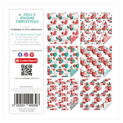 A Jolly Gnome Christmas, Decorative Paper Pad 8x8 - The Paper Boutique