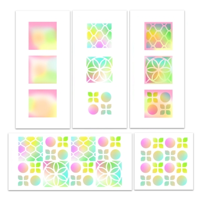 Preview: Triptych Squares, Schablone - Polkadoodles