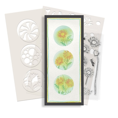 Preview: Triptych Circles, Schablone - Polkadoodles