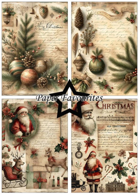 Preview: Vintage Christmas A5 Paperpack - Paper Favourites