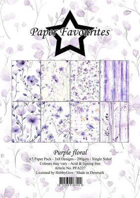 Purple Floral A5 Paperpack - Paper Favourites
