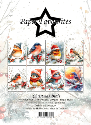 Christmas Birds A6 Paperpack - Paper Favourites