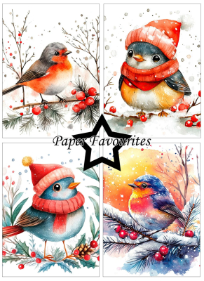 Preview: Christmas Birds A6 Paperpack - Paper Favourites