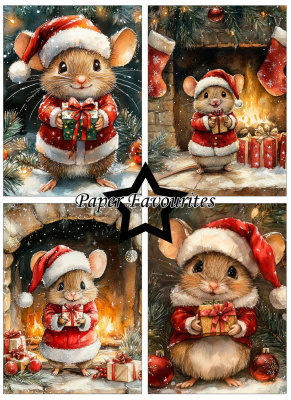Preview: Christmas Mouse A6 Paperpack - Paper Favourites