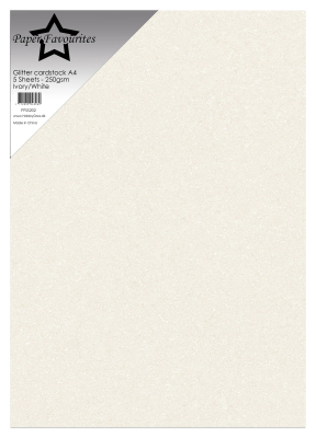 Glitter Cardstock A4, Ivory/White - Paper Favourites