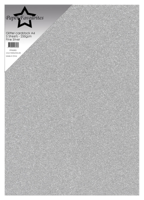 Glitter Cardstock A4, Fine Silver - Paper Favourites