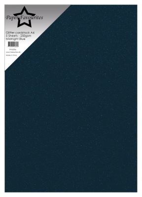 Glitter Cardstock A4, Midnight Blue - Paper Favourites