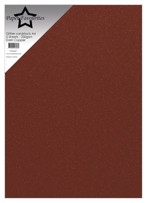 Glitter Cardstock A4, Dark Copper - Paper Favourites
