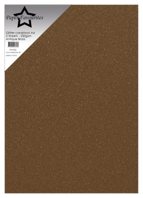 Glitter Cardstock A4, Antique Brass - Paper Favourites