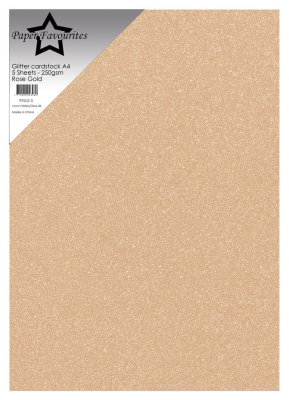 Glitter Cardstock A4, Rose Gold - Paper Favourites