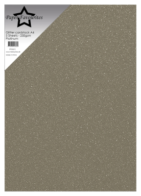 Glitter Cardstock A4, Platinum - Paper Favourites