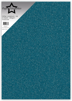 Glitter Cardstock A4, Turqouise - Paper Favourites