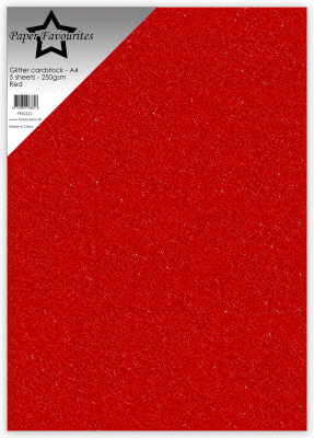 Glitter Cardstock A4, Red - Paper Favourites
