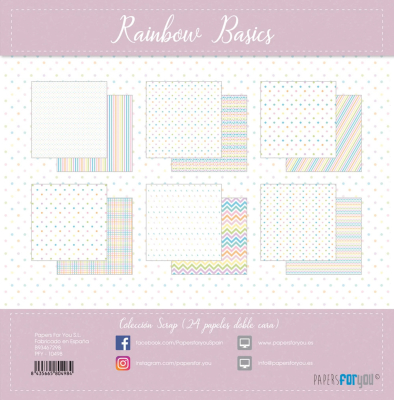 Preview: Rainbow Basics Mini 6x6 Paperpad - Papers For You
