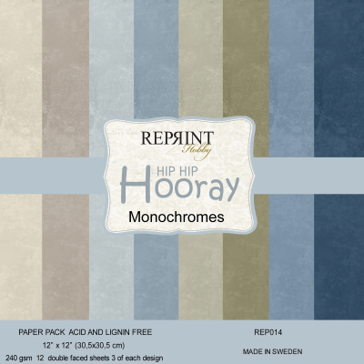 Hip Hip Hooray Monochromes, 12"x12" - Reprint
