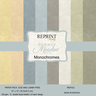 Summer Meadow Monochromes, 12"x12" - Reprint