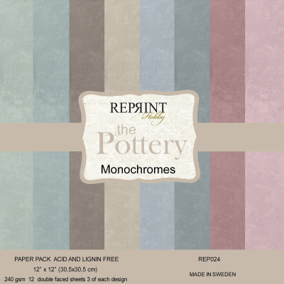 The Pottery Monochromes, 12"x12" - Reprint