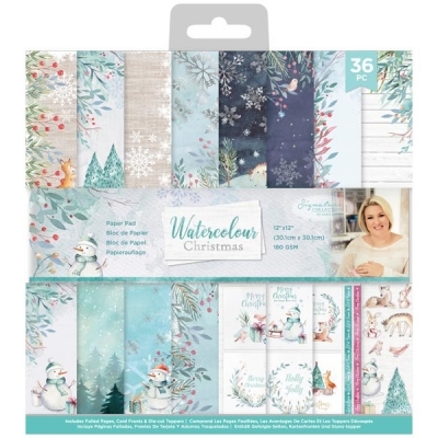 Watercolour Christmas 12x12 Paperpad - Crafter's Companion