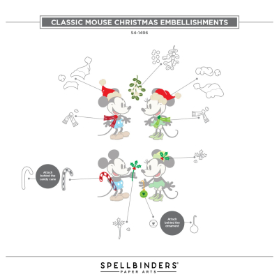 Preview: Classic Mouse Christmas Embellishments, Stanze - Spellbinders