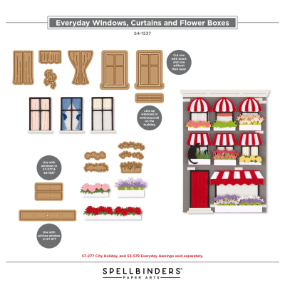 Preview: Everyday Windows, Curtains and Flower Boxes, Stanze - Spellbinders