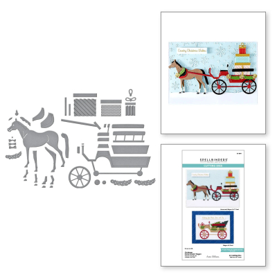 Christmas Horse-Drawn Wagon, Stanze- Spellbinders