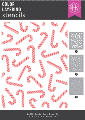 Candy Cane Toss Up Color Layering, Schablone - Hero Arts