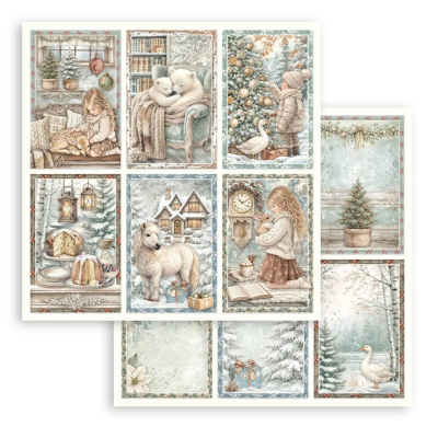 White Christmas - Cards, 12x12 - Stamperia