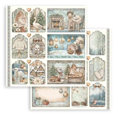 White Christmas - Mixed Cards & Tags, 12x12 - Stamperia