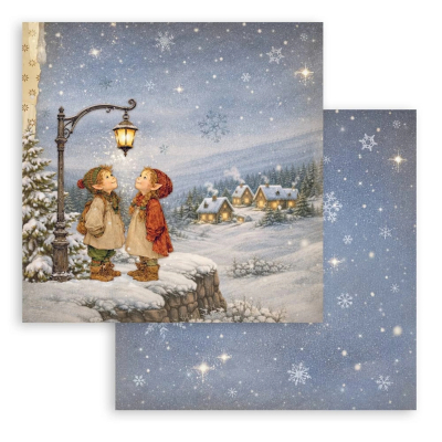 White Christmas - Street Lamp, 12x12 - Stamperia