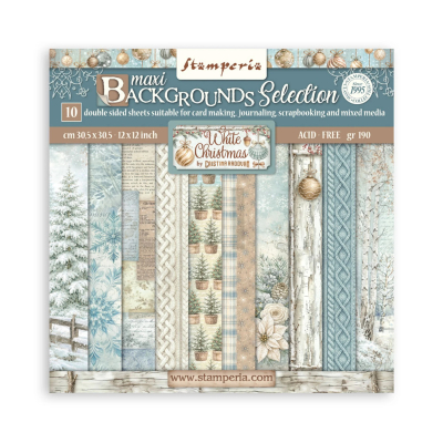 White Christmas Background Selection 12x12 Paperpad - Stamperia