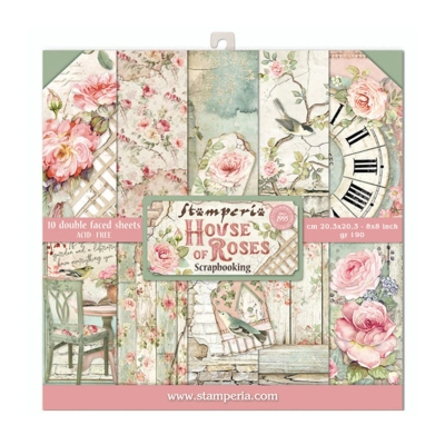 House of Roses 8x8 Paperpad - Stamperia
