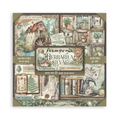 Herbarium Silvae 8x8 Maxi Paperpad - Stamperia