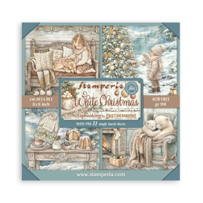 White Christmas 8x8 Maxi Paperpad - Stamperia