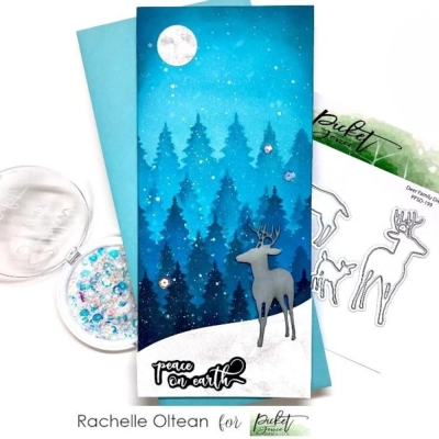 Slim Line Double Tree Line, Schablone - Picket Fence Studios