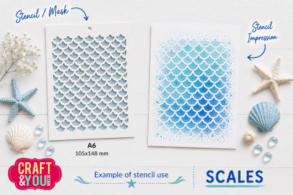 Preview: Scale Pattern, Schablone - Craft&You